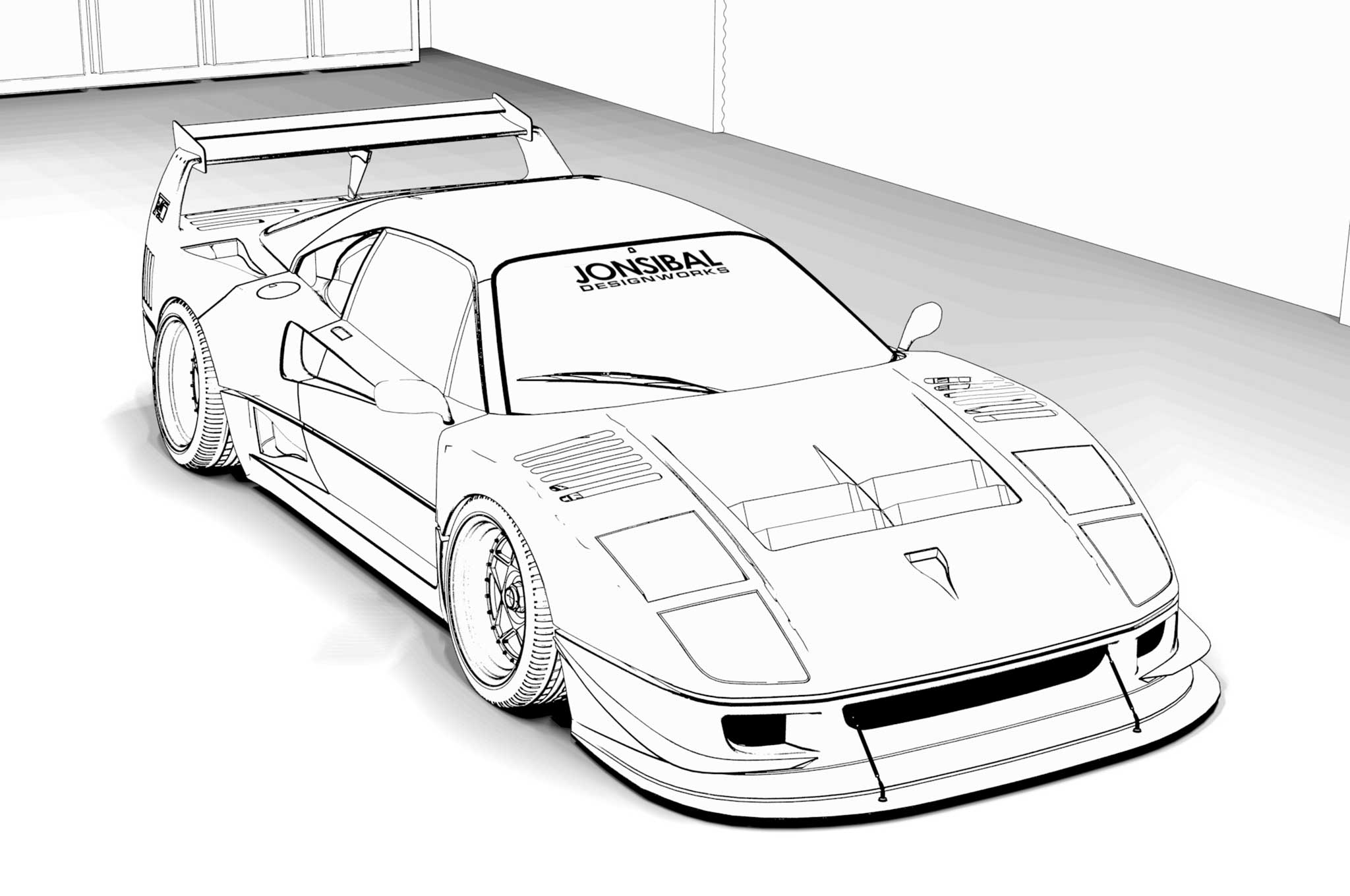 Download Free Car Colouring Pages: Downloads Of Ferrari F40, Toyota Supra, Nissan GT-R And More